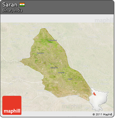 Satellite 3D Map of Saran, lighten
