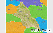 Satellite 3D Map of Saran, political outside