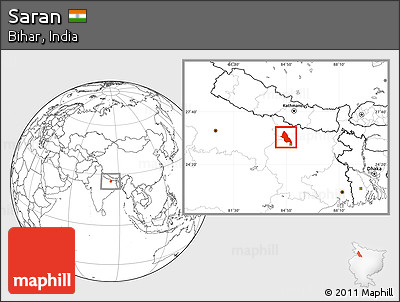 Blank Location Map of Saran