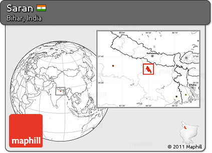 Blank Location Map of Saran