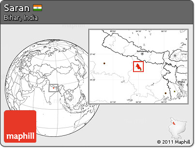 Blank Location Map of Saran