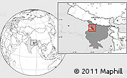 Blank Location Map of Saran, highlighted country, highlighted parent region
