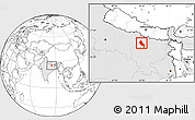 Blank Location Map of Saran, highlighted country