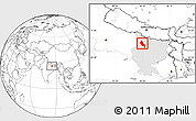 Blank Location Map of Saran, highlighted parent region