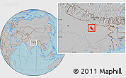Gray Location Map of Saran, hill shading