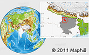 Physical Location Map of Saran, highlighted country, highlighted parent region