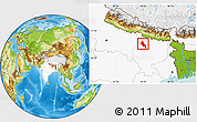 Physical Location Map of Saran, highlighted country