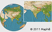 Satellite Location Map of Saran, within the entire country