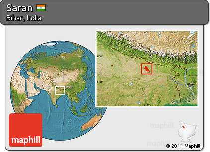 Satellite Location Map of Saran