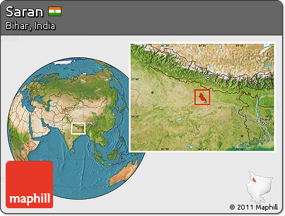 Satellite Location Map of Saran