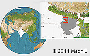 Satellite Location Map of Saran, highlighted country, highlighted parent region