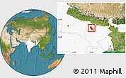 Satellite Location Map of Saran, highlighted country