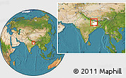 Satellite Location Map of Saran, highlighted parent region, within the entire country