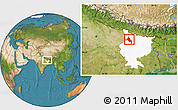 Satellite Location Map of Saran, highlighted parent region