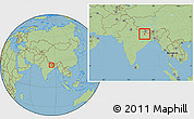 Savanna Style Location Map of Saran, within the entire country