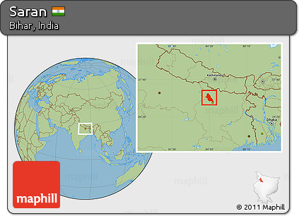 Savanna Style Location Map of Saran