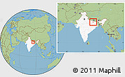 Savanna Style Location Map of Saran, highlighted country, within the entire country