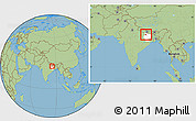 Savanna Style Location Map of Saran, highlighted parent region, within the entire country