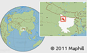 Savanna Style Location Map of Saran, highlighted parent region