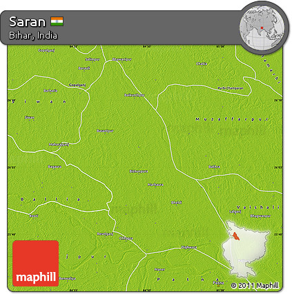 Physical Map of Saran