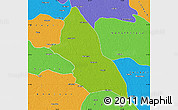 Physical Map of Saran, political outside