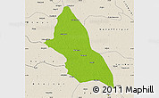 Physical Map of Saran, shaded relief outside
