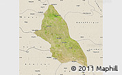 Satellite Map of Saran, shaded relief outside