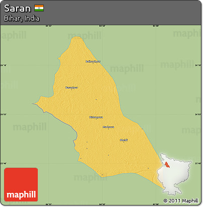 Savanna Style Map of Saran, single color outside