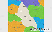 Shaded Relief Map of Saran, political outside