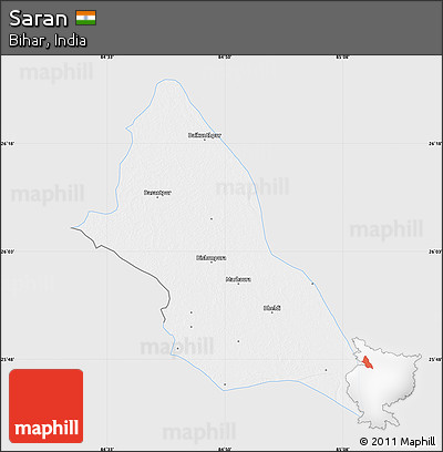 Silver Style Map of Saran, single color outside