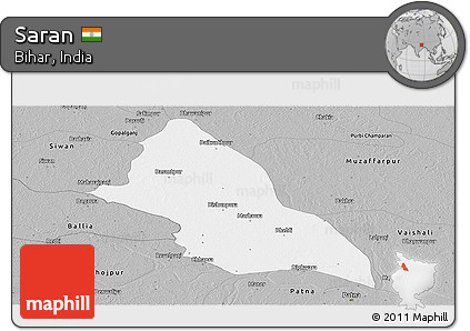 Gray Panoramic Map of Saran