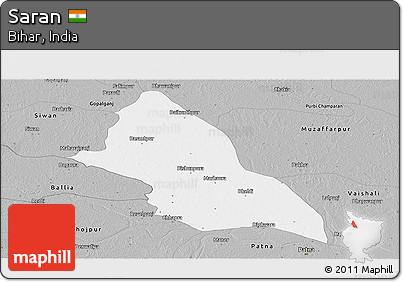 Gray Panoramic Map of Saran