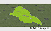 Physical Panoramic Map of Saran, darken, semi-desaturated