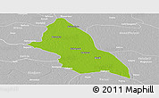 Physical Panoramic Map of Saran, lighten, desaturated