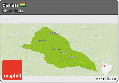 Physical Panoramic Map of Saran, lighten