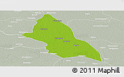 Physical Panoramic Map of Saran, lighten, semi-desaturated