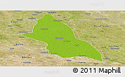 Physical Panoramic Map of Saran, satellite outside