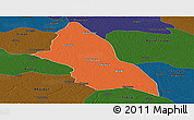 Political Panoramic Map of Saran, darken