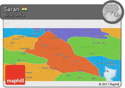Political Panoramic Map of Saran