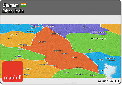 Political Panoramic Map of Saran