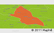 Political Panoramic Map of Saran, physical outside