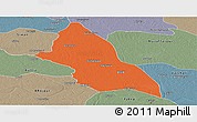 Political Panoramic Map of Saran, semi-desaturated