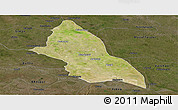 Satellite Panoramic Map of Saran, darken