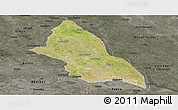 Satellite Panoramic Map of Saran, darken, semi-desaturated
