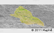 Satellite Panoramic Map of Saran, desaturated
