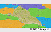 Satellite Panoramic Map of Saran, political outside