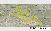 Satellite Panoramic Map of Saran, semi-desaturated