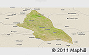 Satellite Panoramic Map of Saran, shaded relief outside
