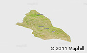 Satellite Panoramic Map of Saran, single color outside