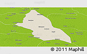 Shaded Relief Panoramic Map of Saran, physical outside